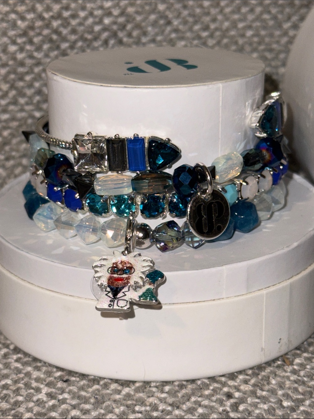 Bomb Party You set my Heart on Fire Beaded Blue Crystal Charm Bracelets